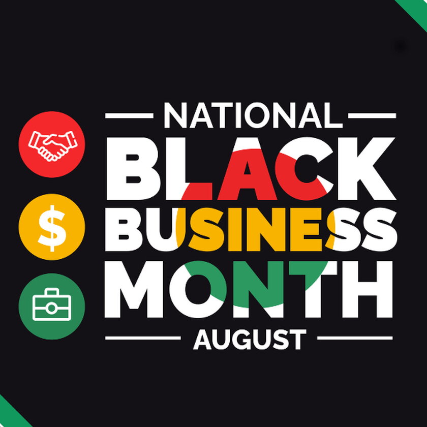 Bold letters forming National Black Business Month.