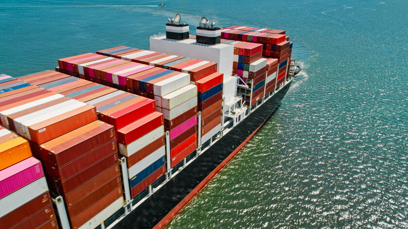 Image Container Ship Container ship in Long Beach Harbor.